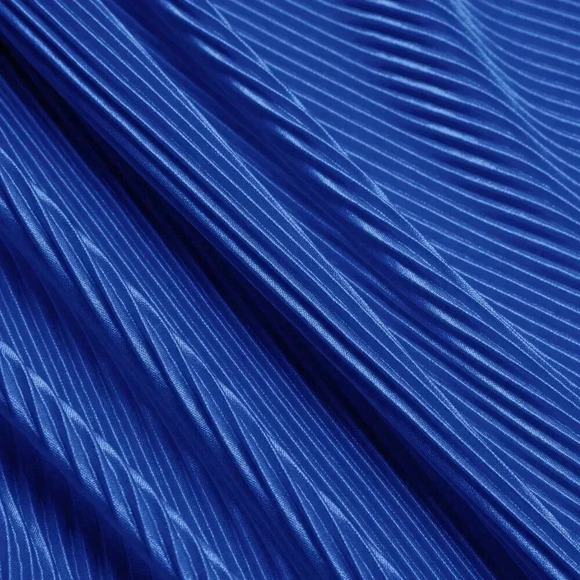 Blue Sexy Women's Plisse Cut Out Tie Backless Dress - Picture 8 of 8